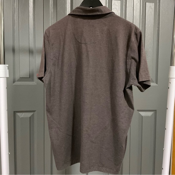 Prana XL Marco Polo Shirt Grey Short Sleeve Pocket Cotton Blend Size Med - Picture 3 of 9